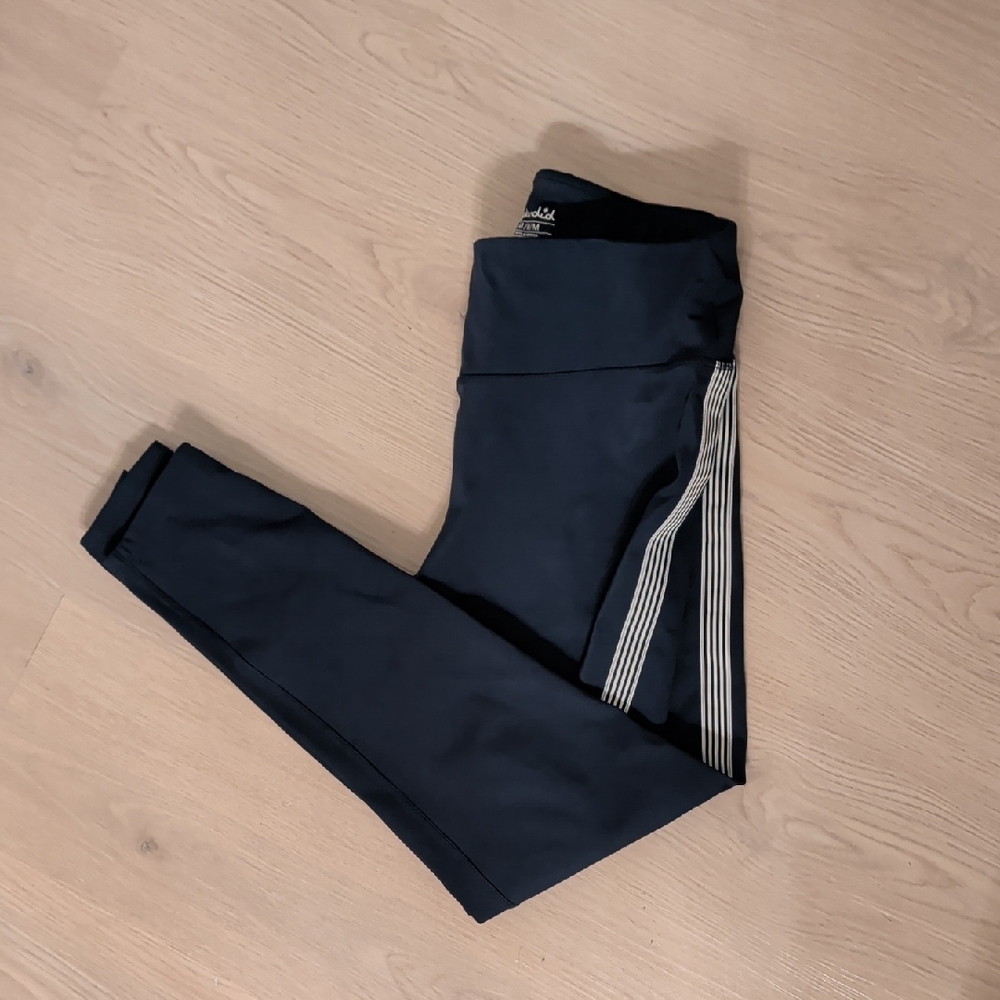 Splendid Dark Blue Leggings with Side Stripes